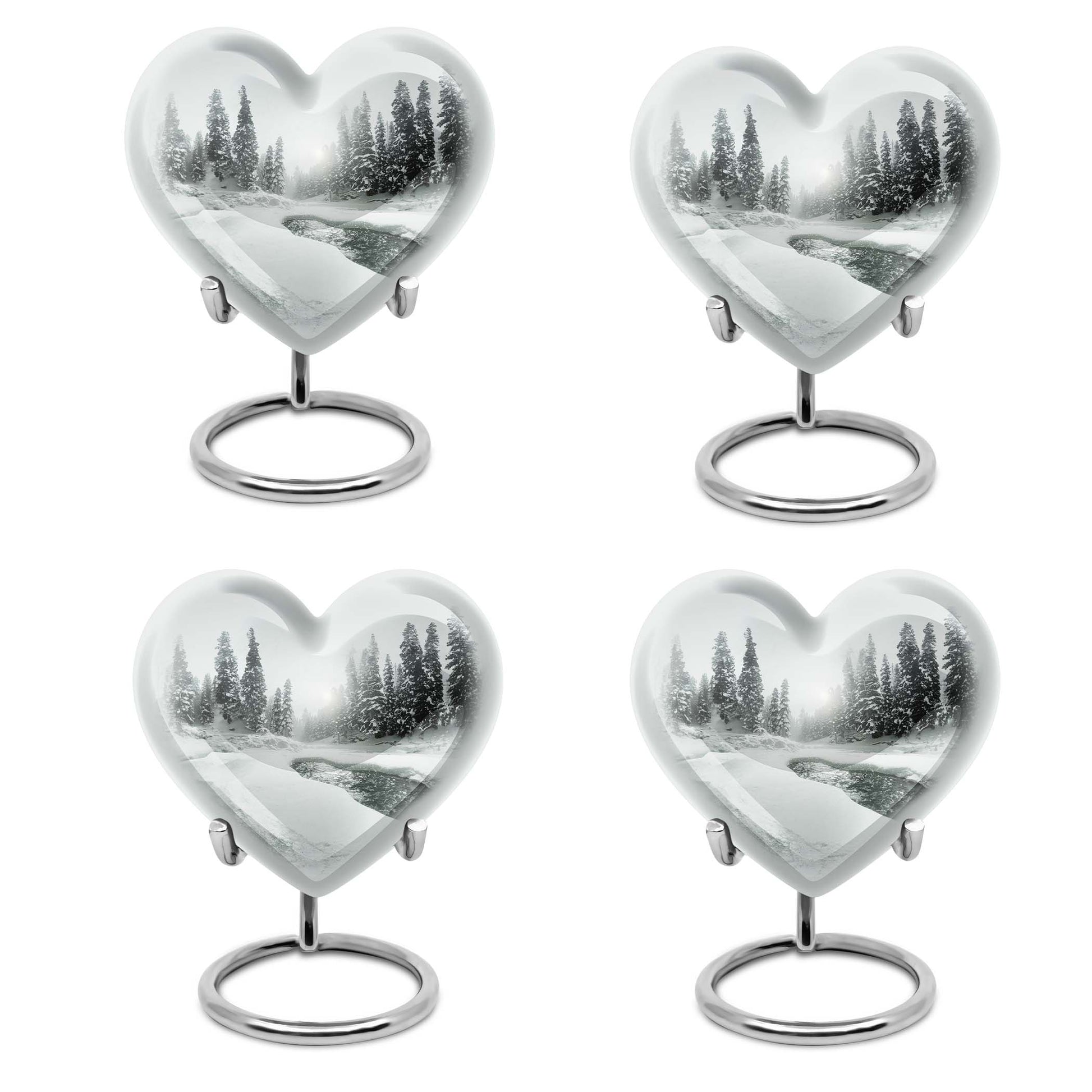 Heart-shaped Mountain Winter Urn