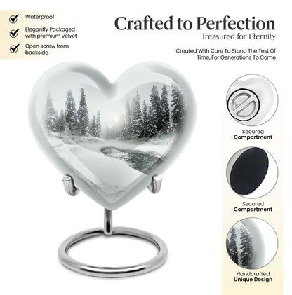 Heart-shaped Mountain Winter Urn