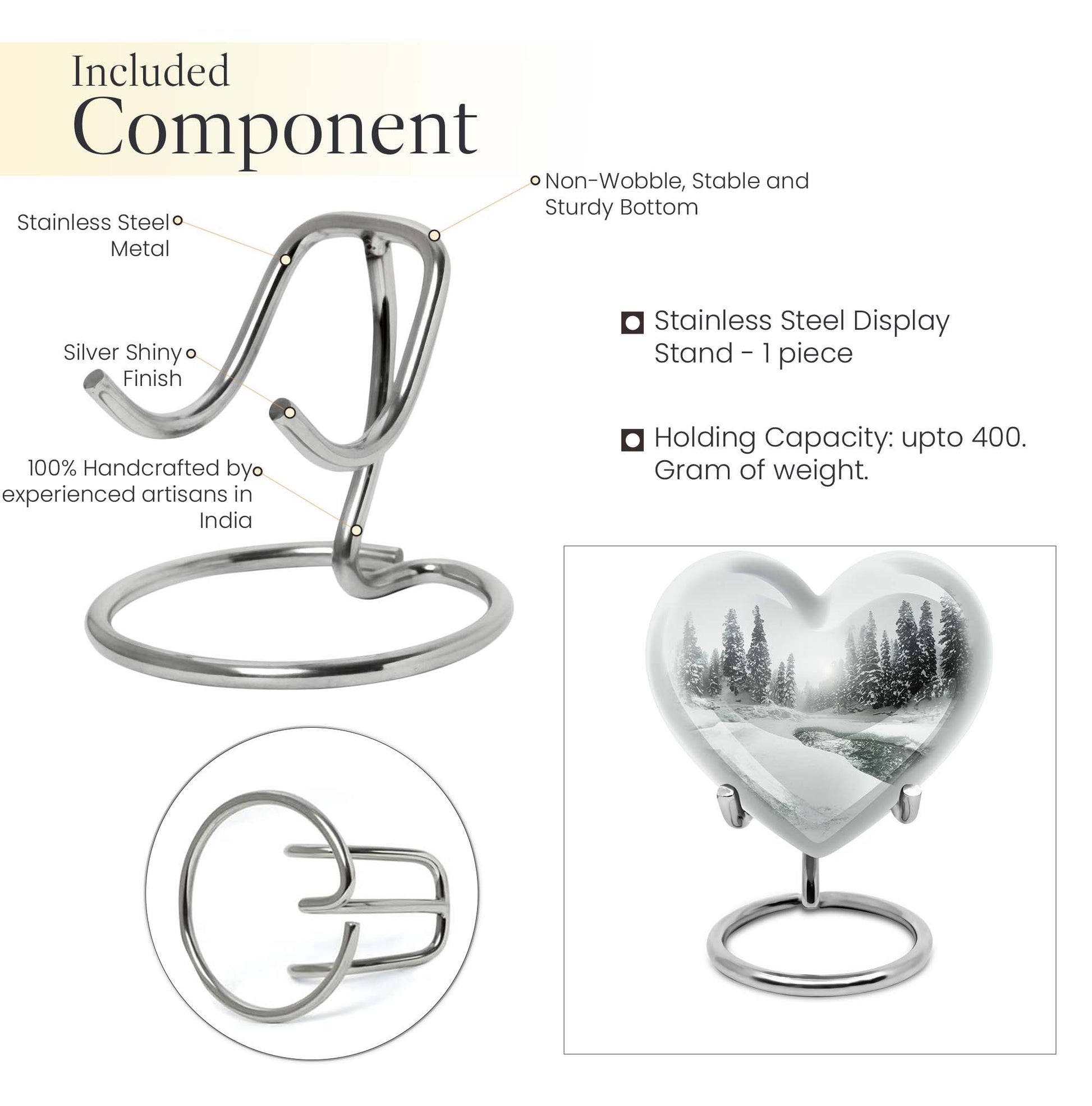 Heart-shaped Mountain Winter Urn