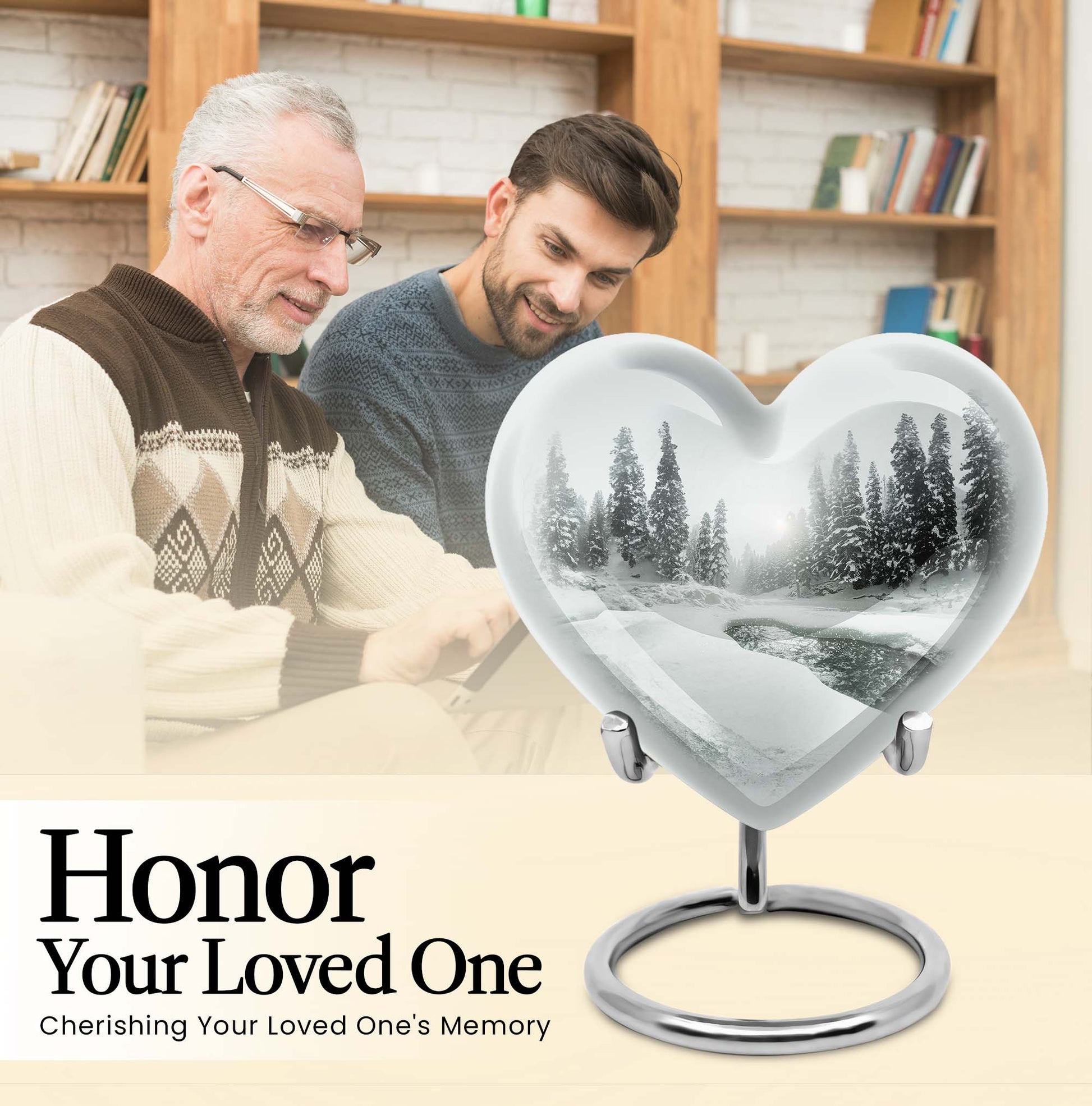 Heart-shaped Mountain Winter Urn