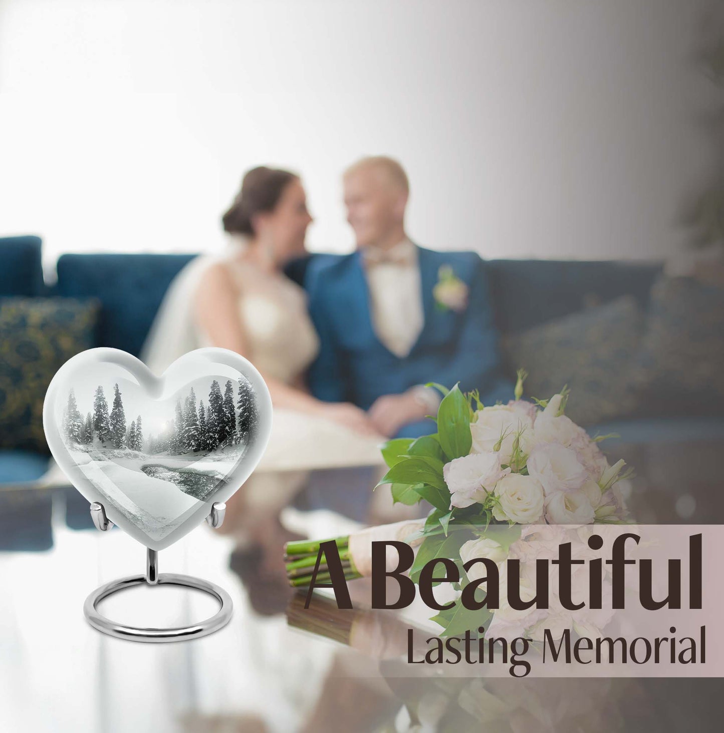 Heart-shaped Mountain Winter Urn