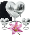 Heart-shaped Mountain Winter Urn