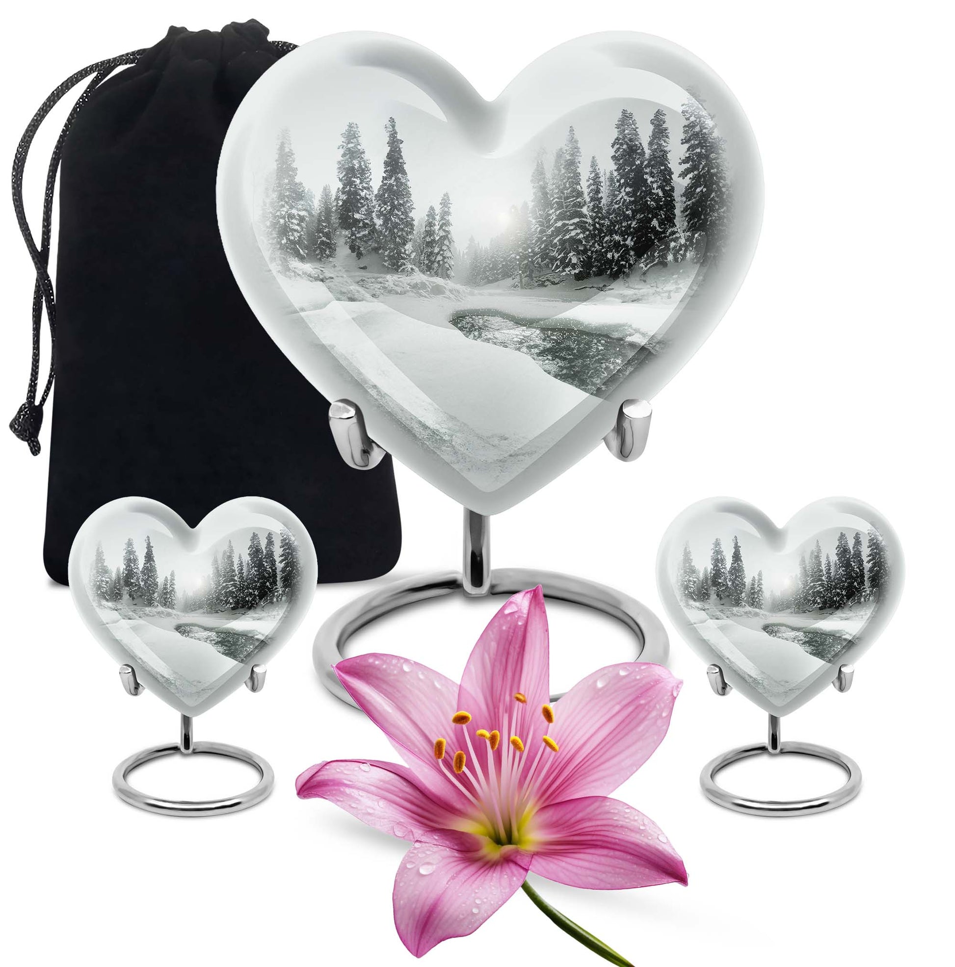 Heart-shaped Mountain Winter Urn