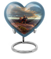 10-inch native American heart urn in abstract design 