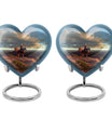 10-inch native American heart urn in abstract design 