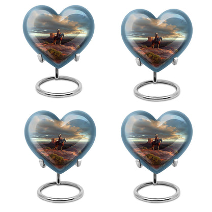 10-inch native American heart urn in abstract design 