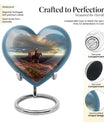 10-inch native American heart urn in abstract design 