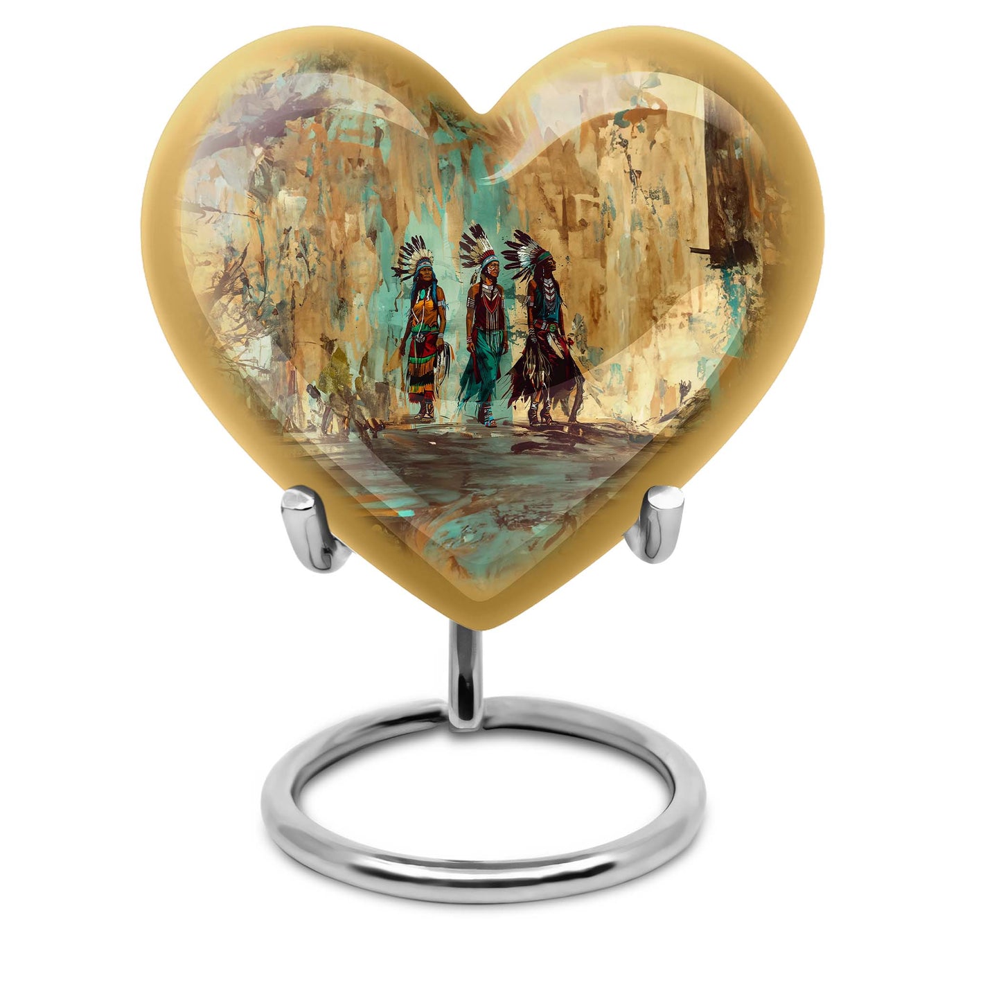 heart shaped Native American urn
