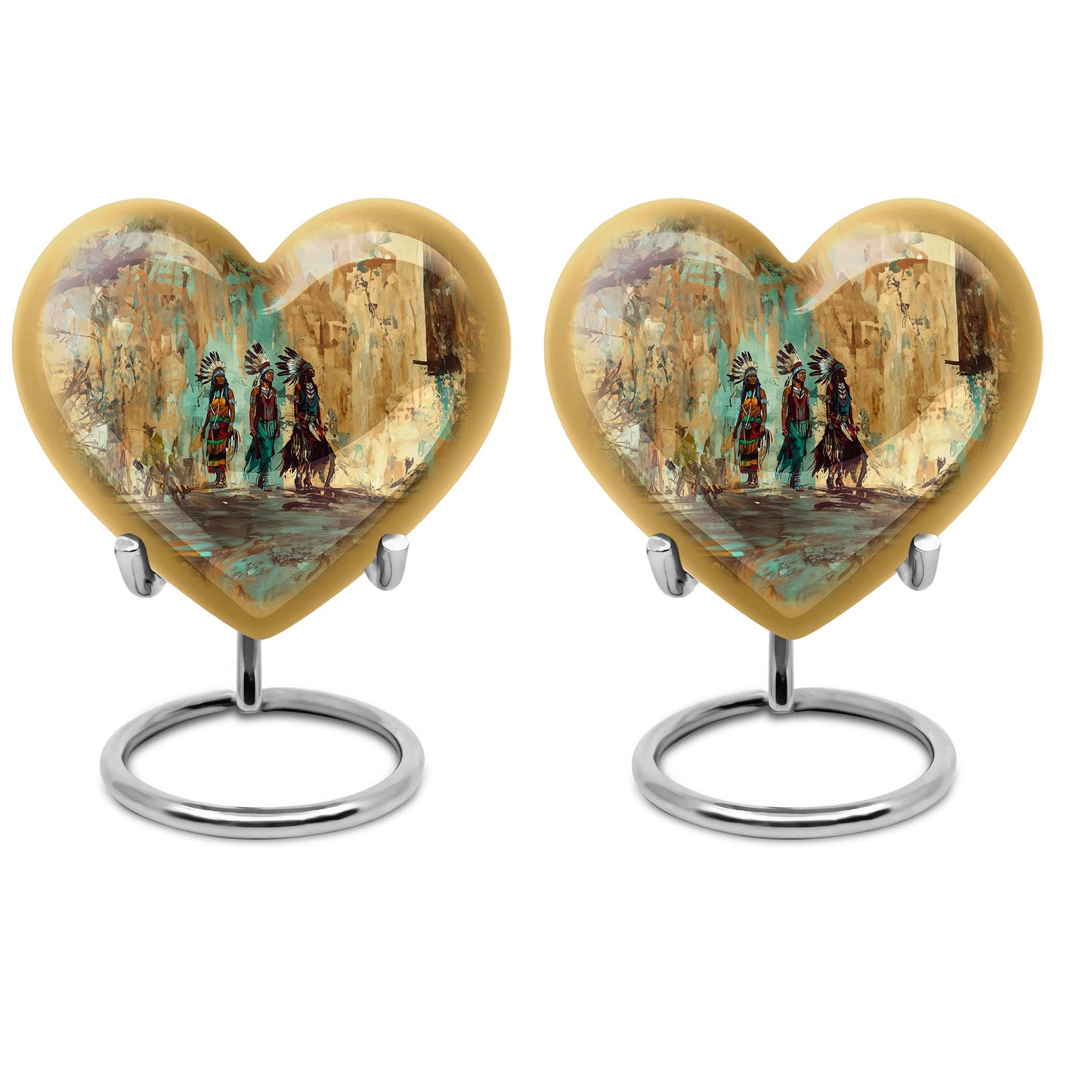heart shaped Native American urn