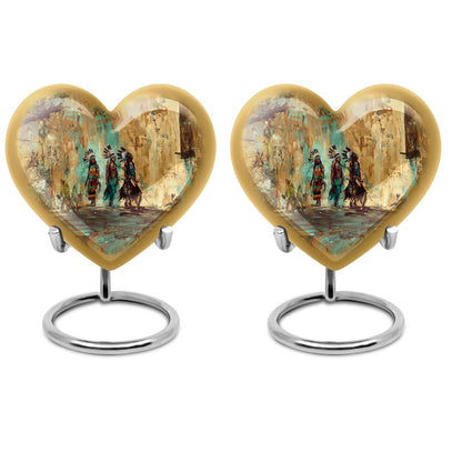 heart shaped Native American urn