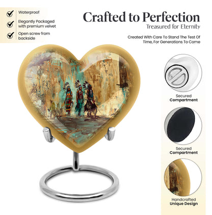 heart shaped Native American urn