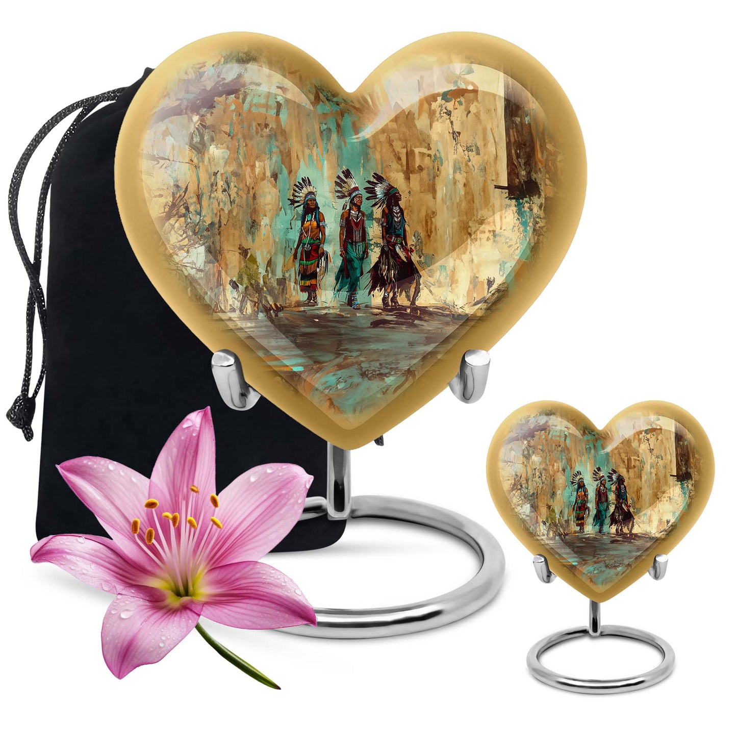 heart shaped Native American urn