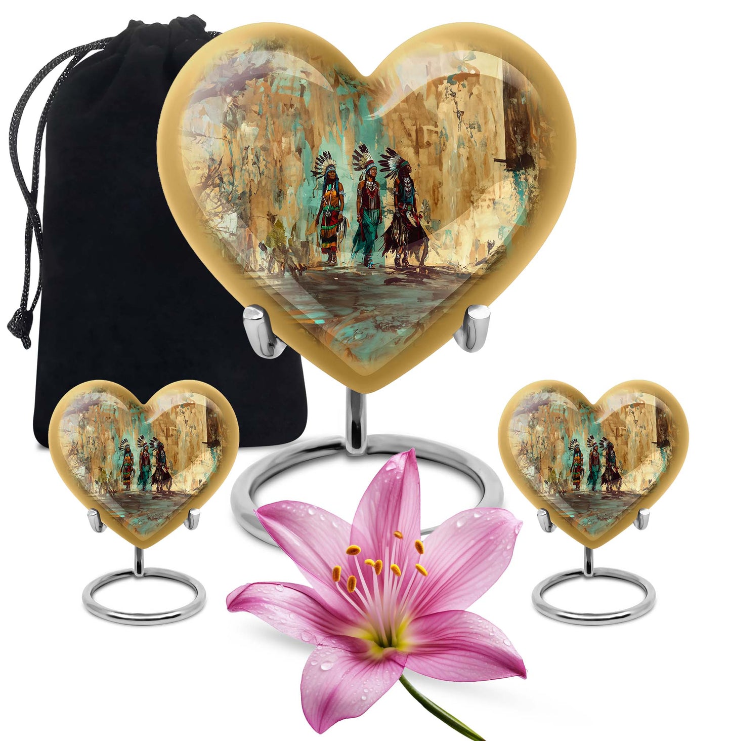 heart shaped Native American urn
