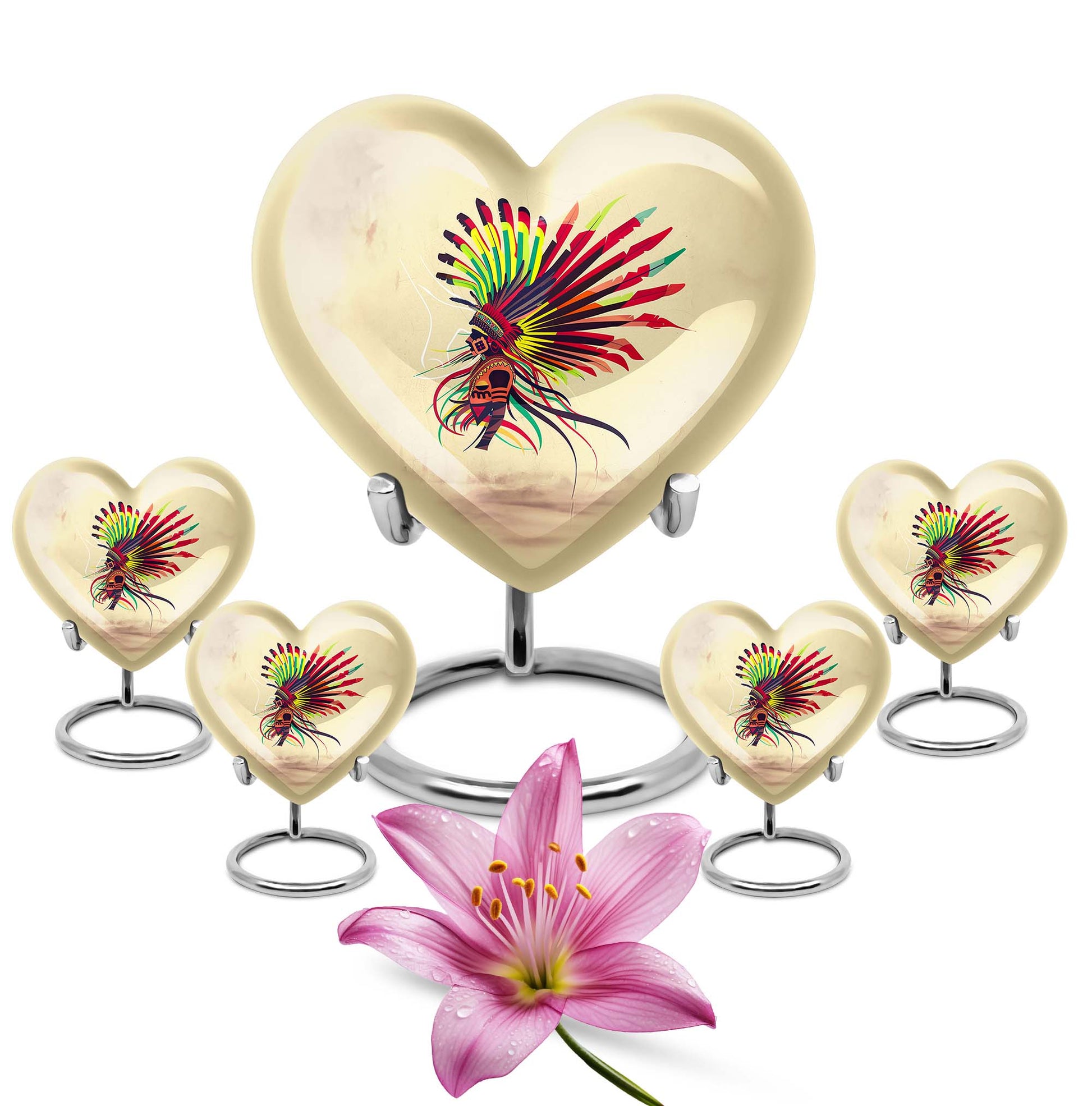10-inch abstract heart urn for human ashes