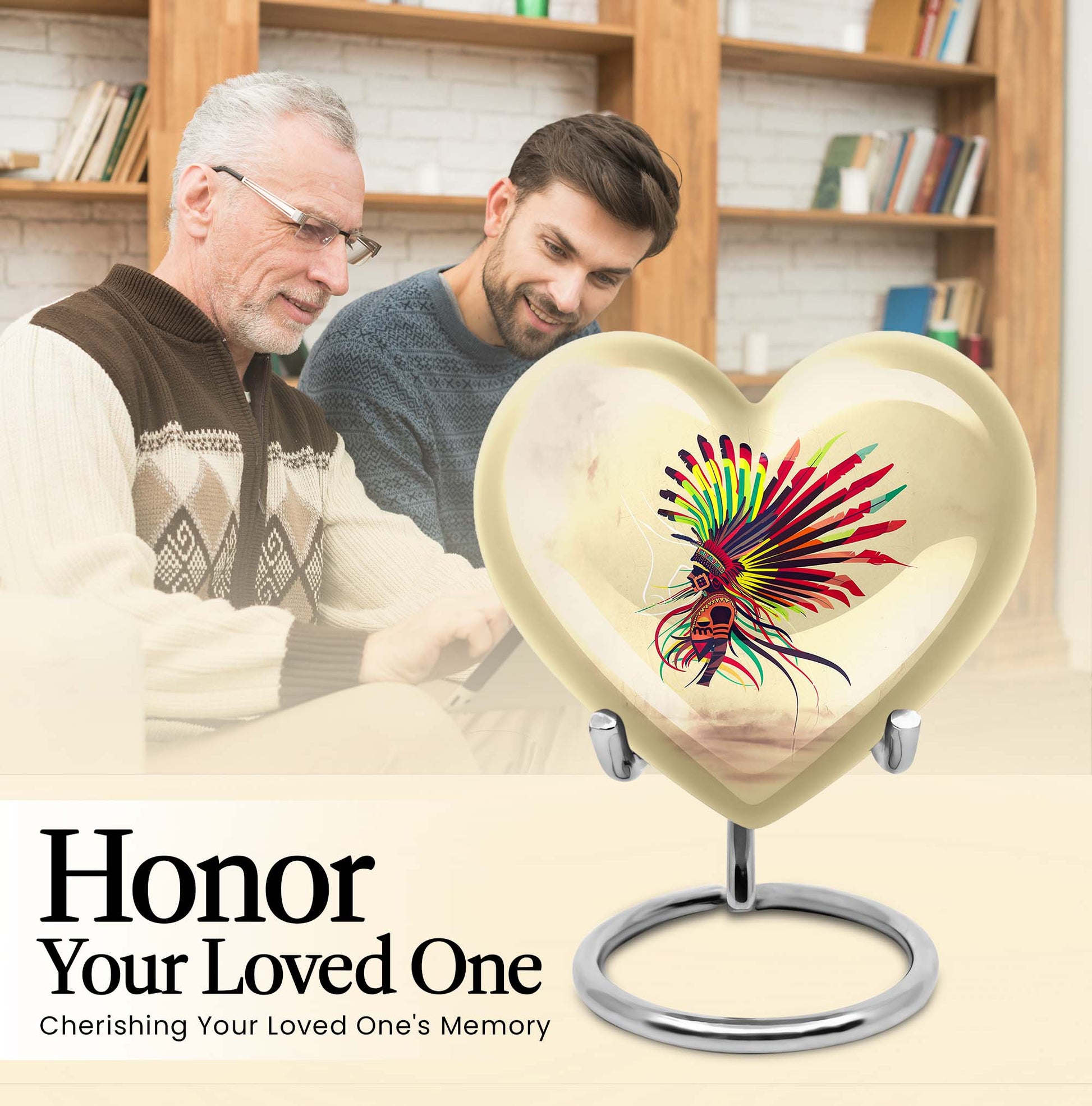 10-inch abstract heart urn for human ashes