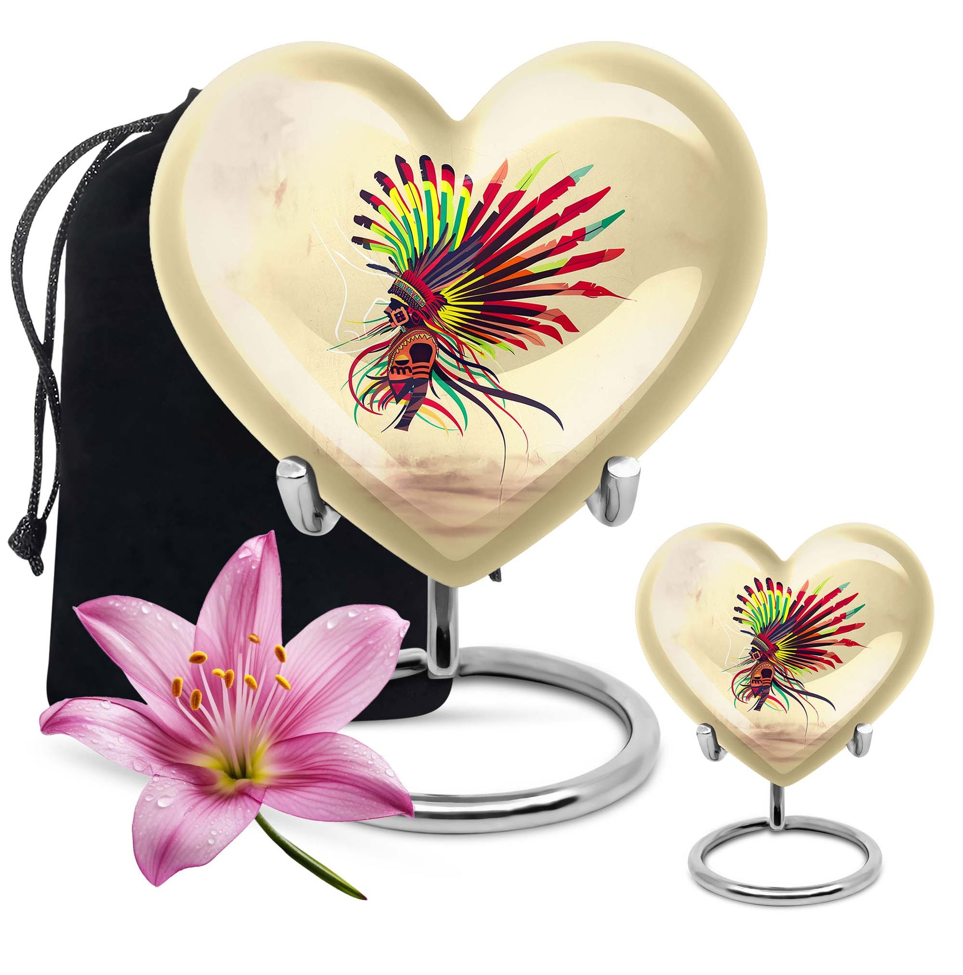 10-inch abstract heart urn for human ashes