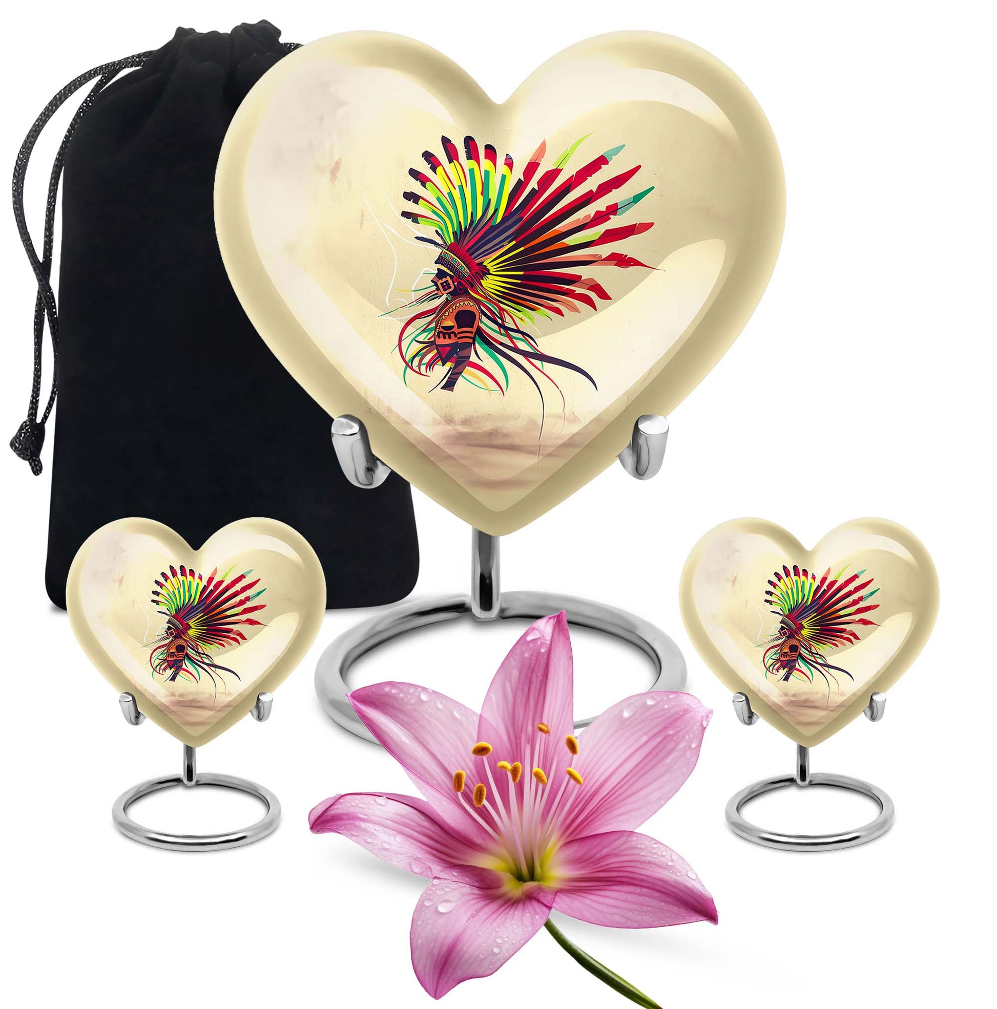 10-inch abstract heart urn for human ashes