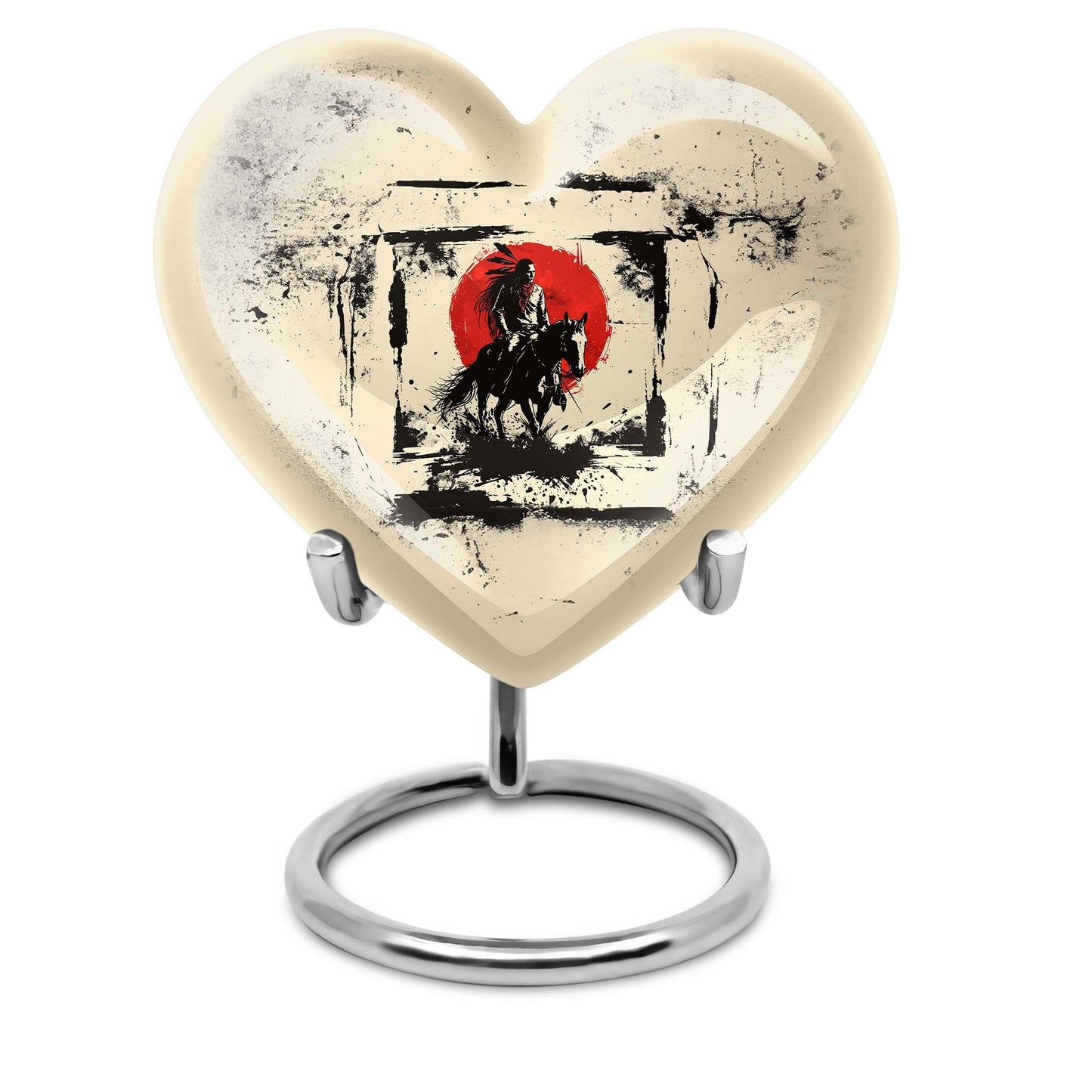  Heart-shaped Native American Urn for memorial ashes 