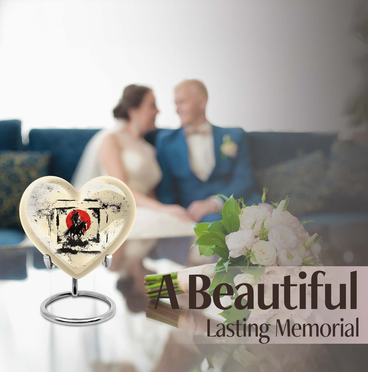  Heart-shaped Native American Urn for memorial ashes 