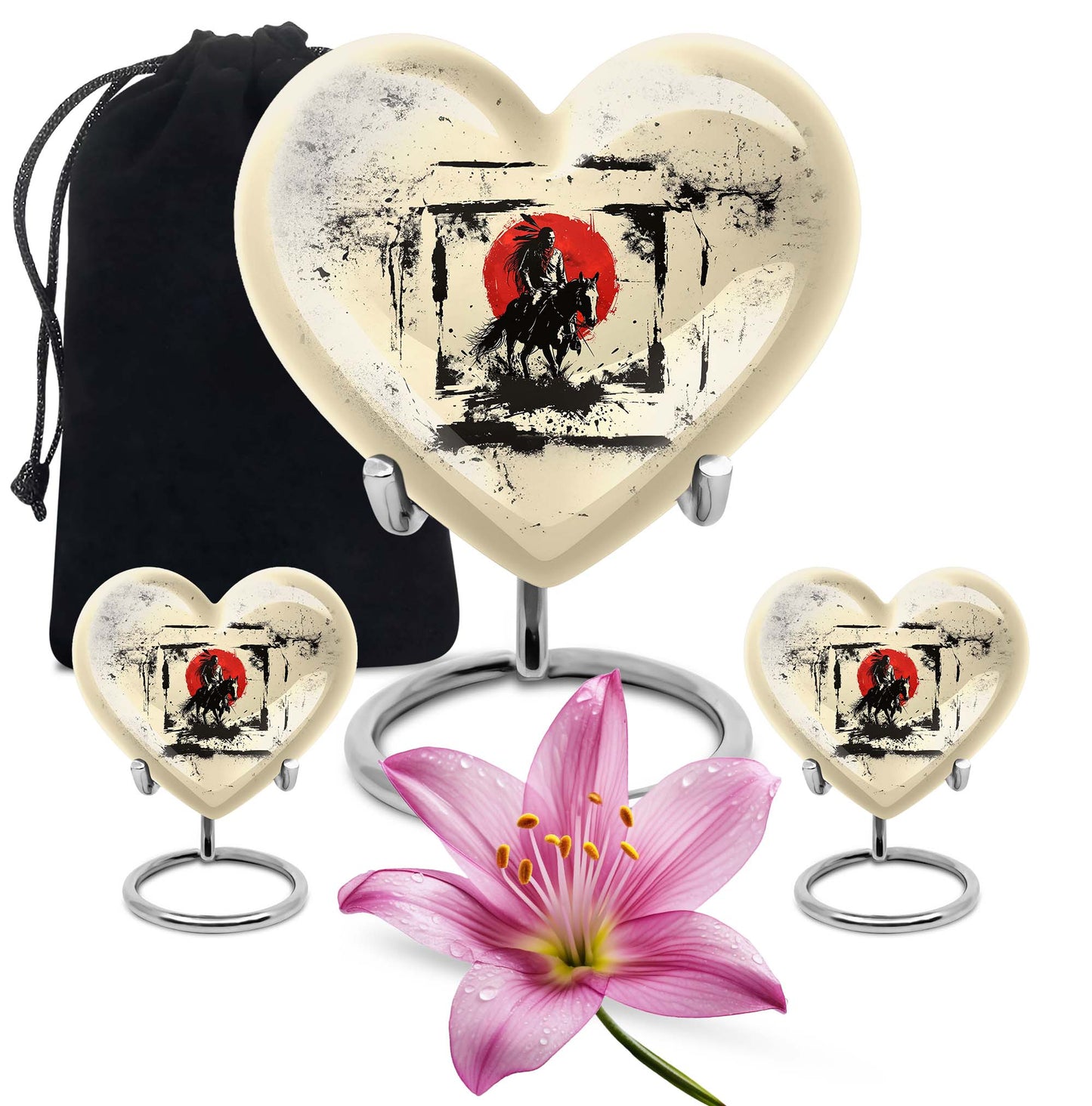  Heart-shaped Native American Urn for memorial ashes 