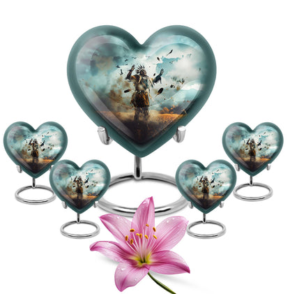 native american heart-shaped urn