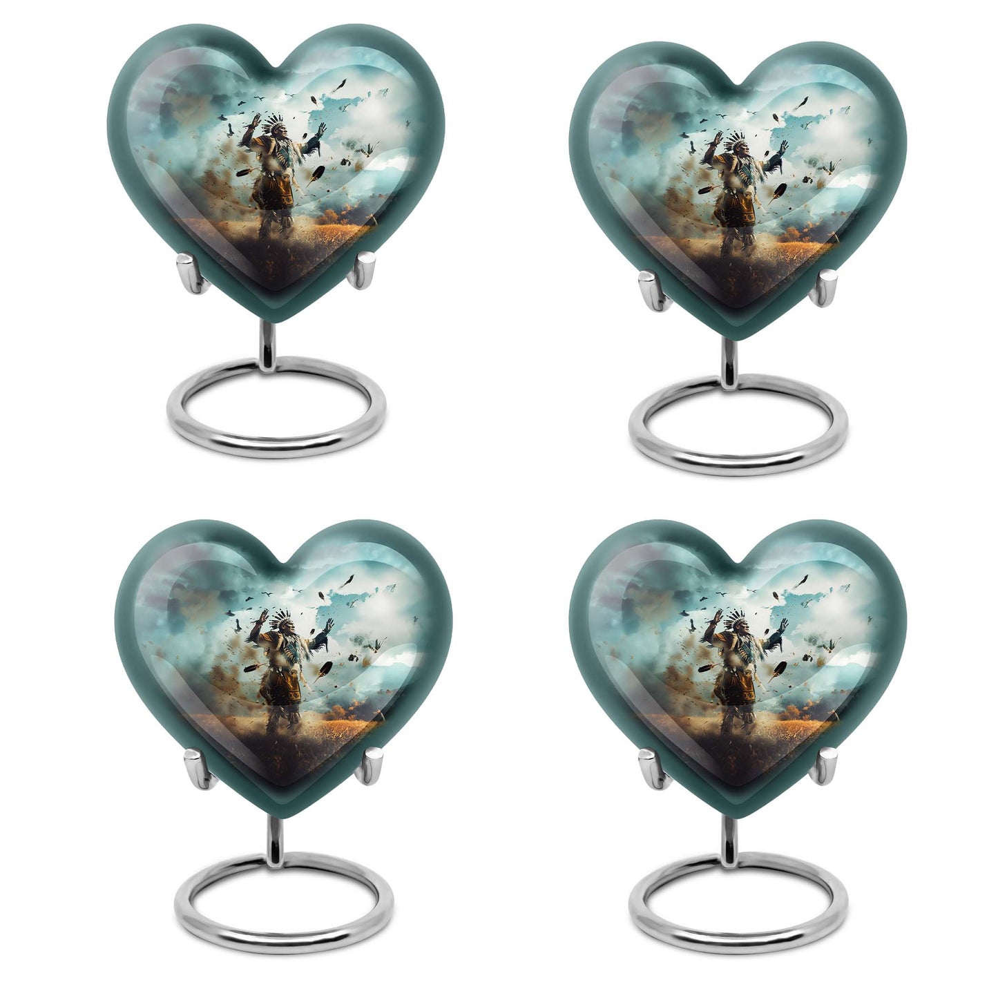 native american heart-shaped urn