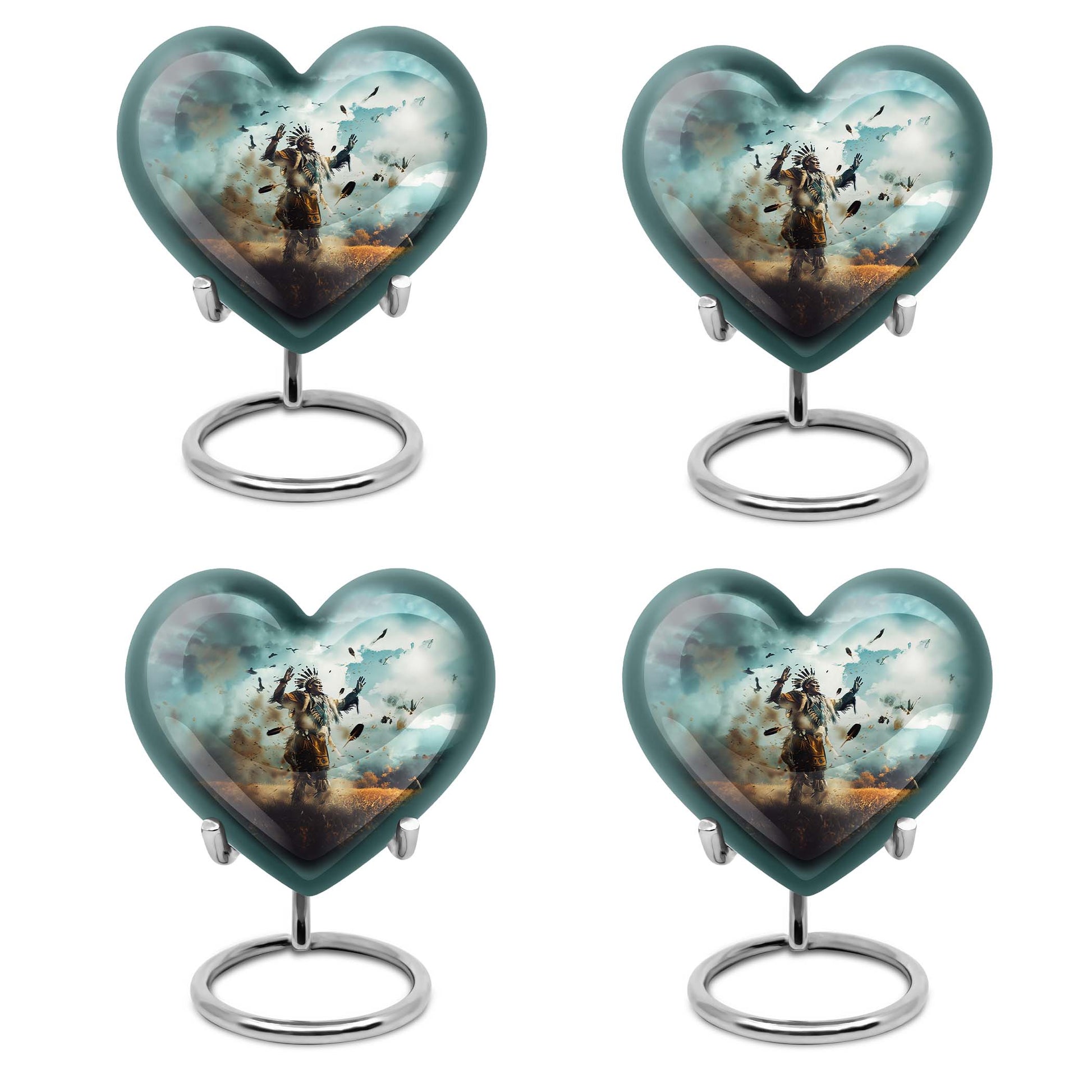 native american heart-shaped urn