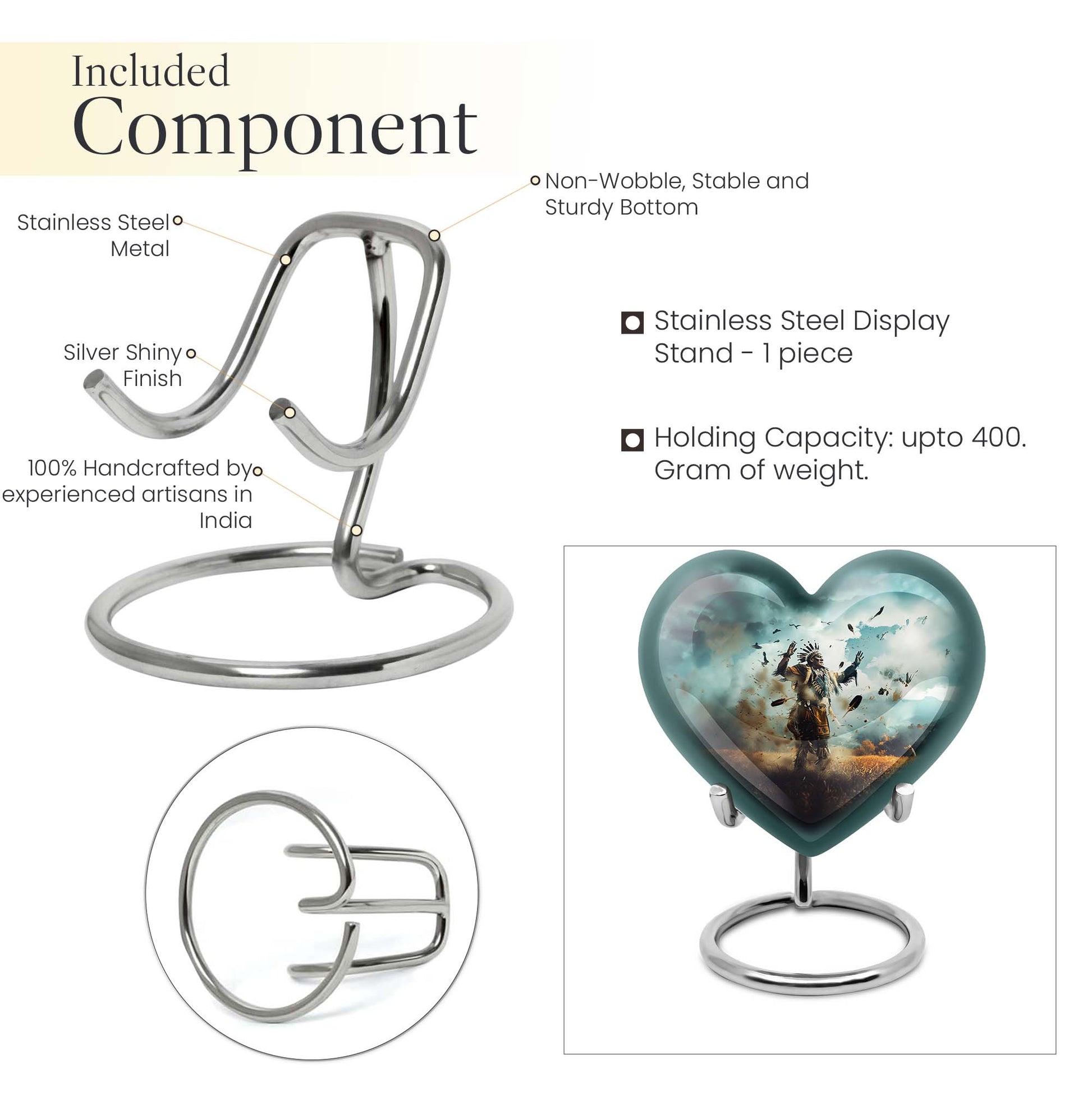 native american heart-shaped urn