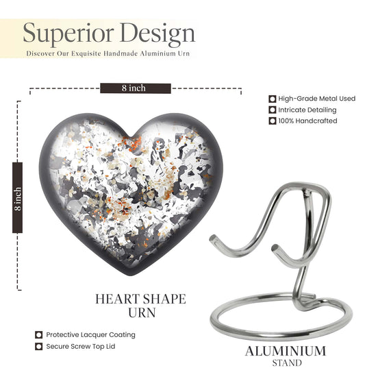 PAWS Large Heart cremation urn