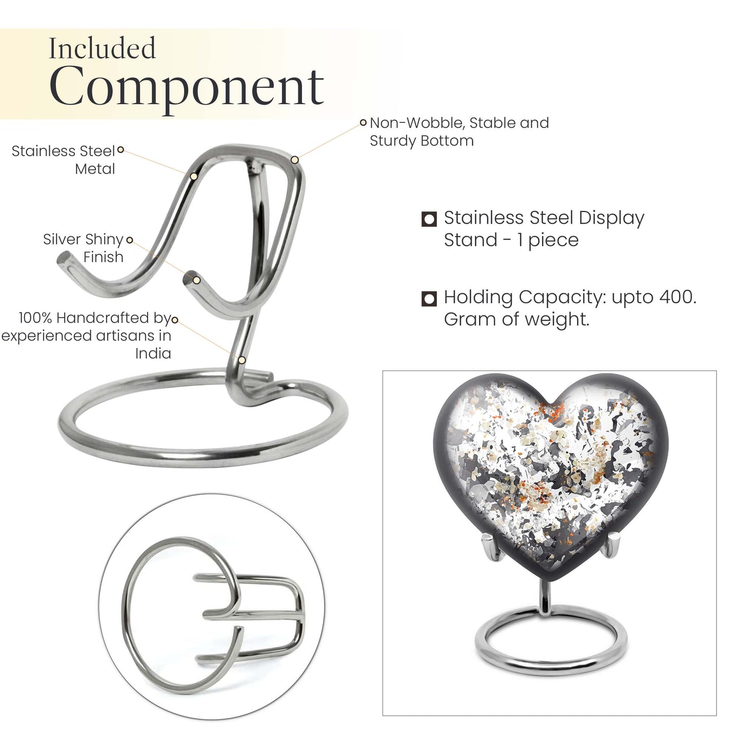 PAWS Large Heart cremation urn