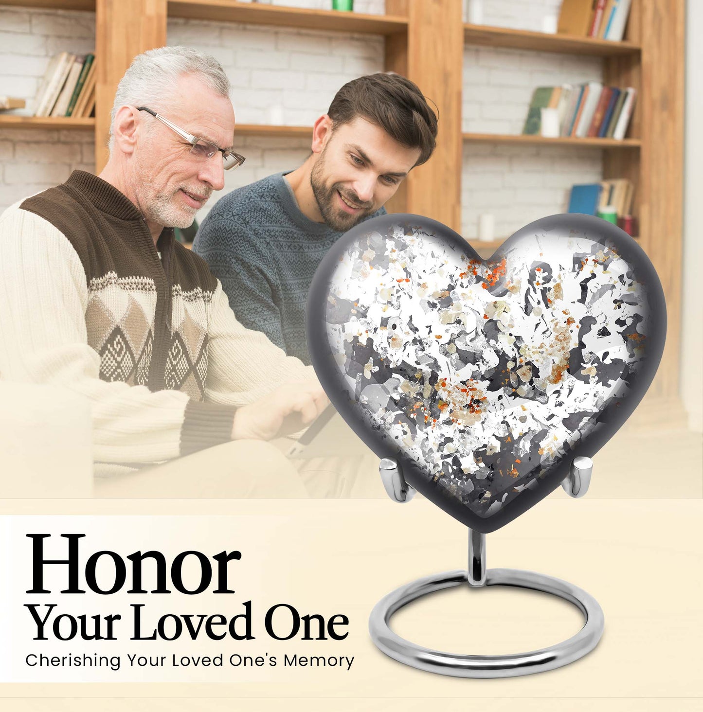PAWS Large Heart cremation urn