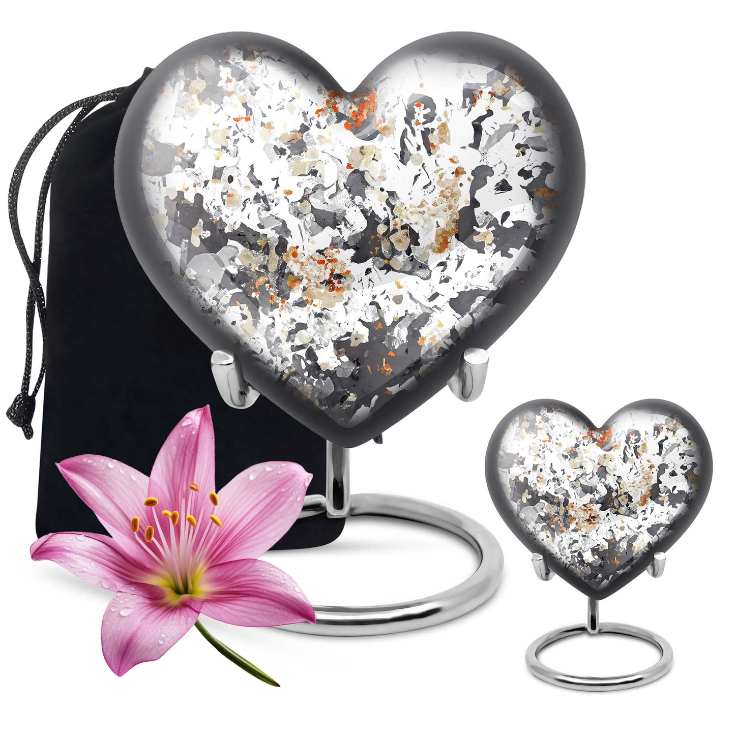 PAWS Large Heart cremation urn