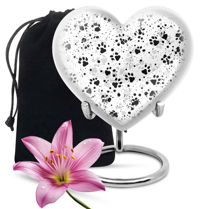 10-inch PAWS heart-shaped memorial urn