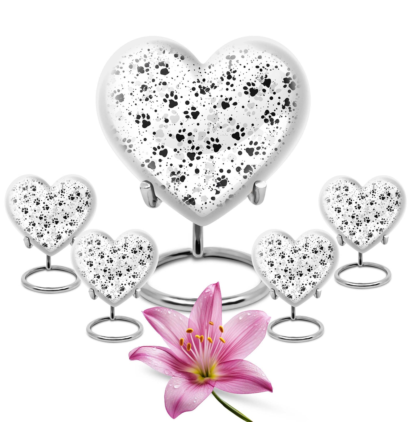10-inch PAWS heart-shaped memorial urn