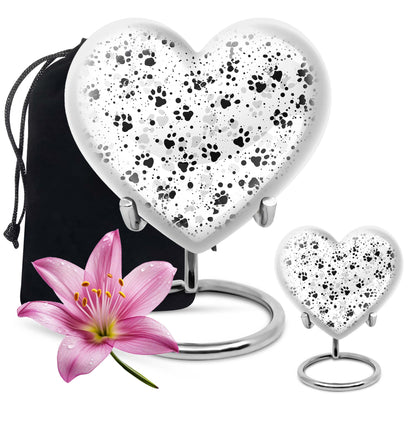 10-inch PAWS heart-shaped memorial urn
