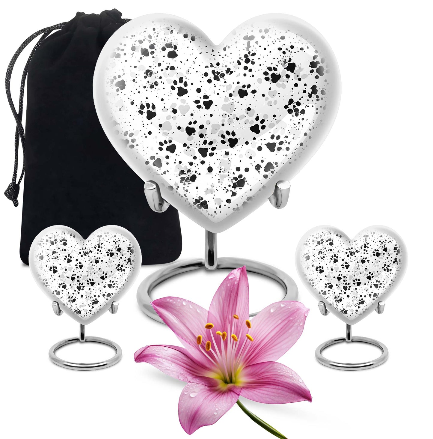 10-inch PAWS heart-shaped memorial urn