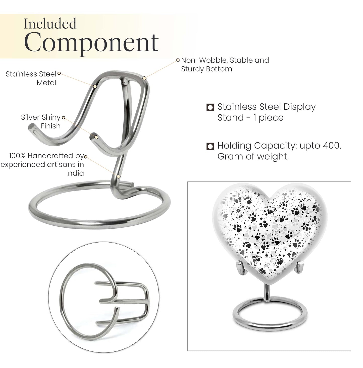 Heart-shaped PAWS Urn