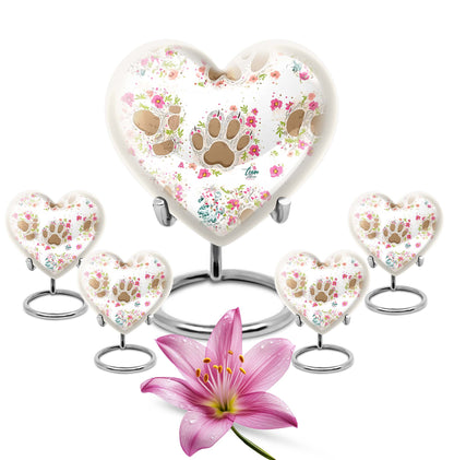 10-inch PAWS Urn, heart-shaped funeral urn for mom