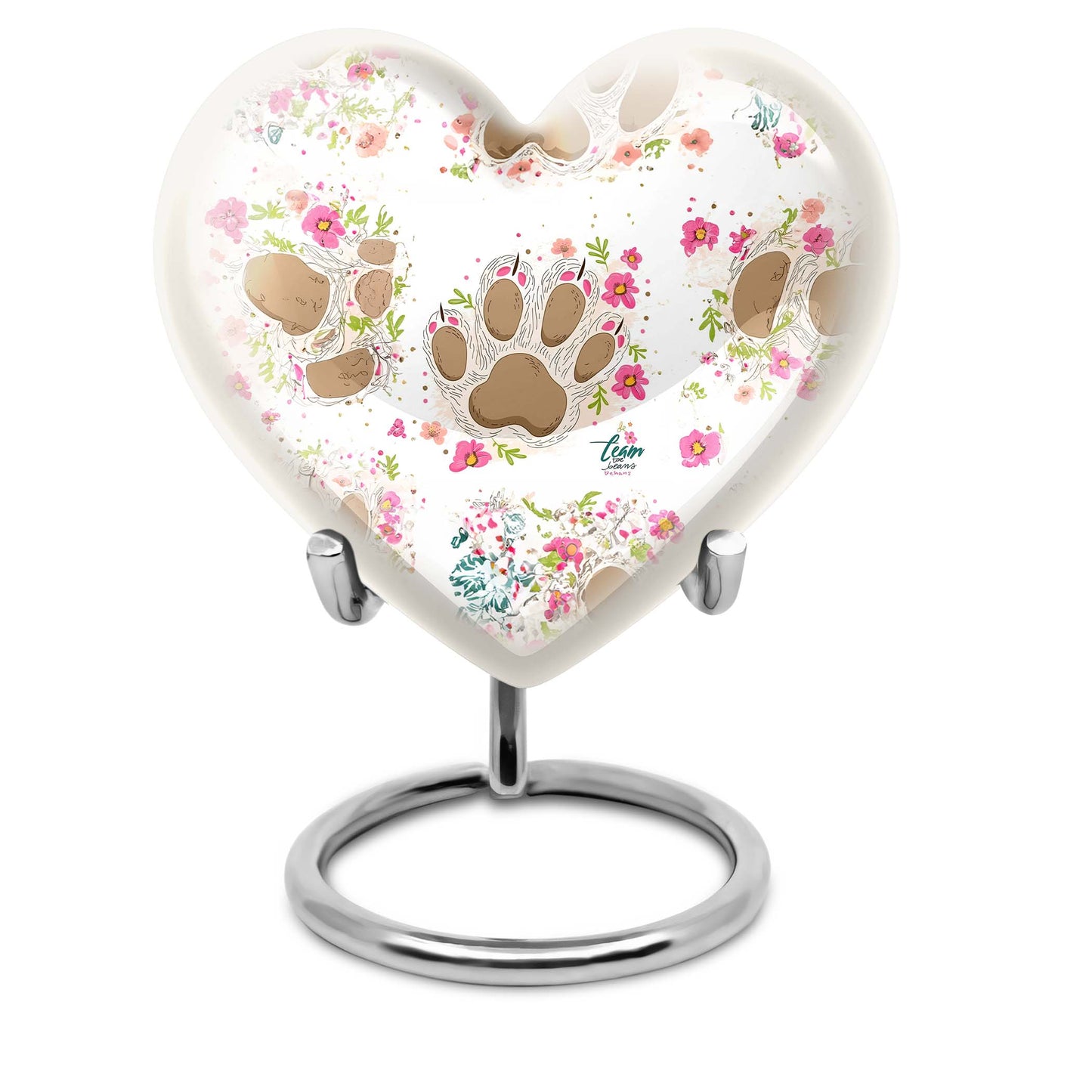 10-inch PAWS Urn, heart-shaped funeral urn for mom