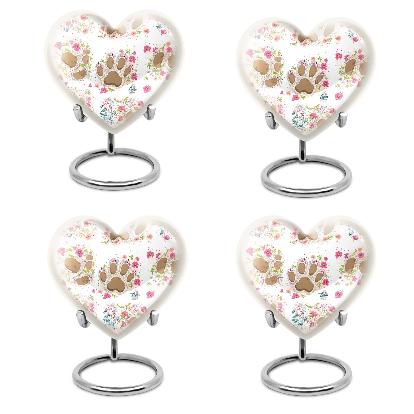 10-inch PAWS Urn, heart-shaped funeral urn for mom