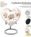 10-inch PAWS Urn, heart-shaped funeral urn for mom