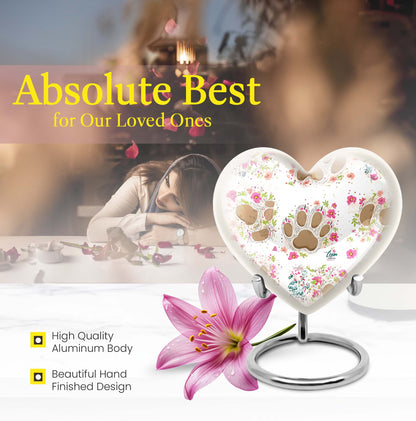 10-inch PAWS Urn, heart-shaped funeral urn for mom
