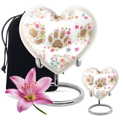 10-inch PAWS Urn, heart-shaped funeral urn for mom