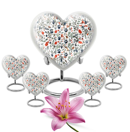 Large 10 Inch PAWS Urn, Heart-shaped memorial urn