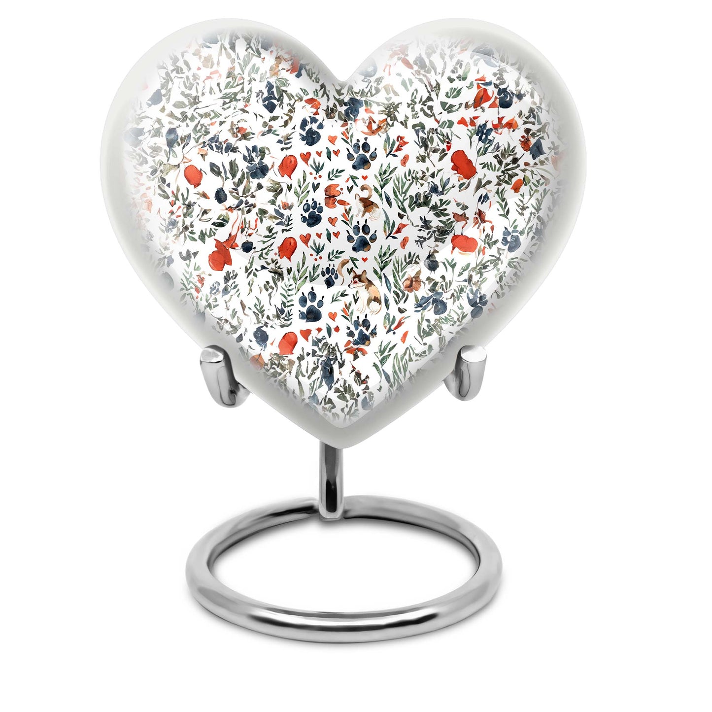 Large 10 Inch PAWS Urn, Heart-shaped memorial urn