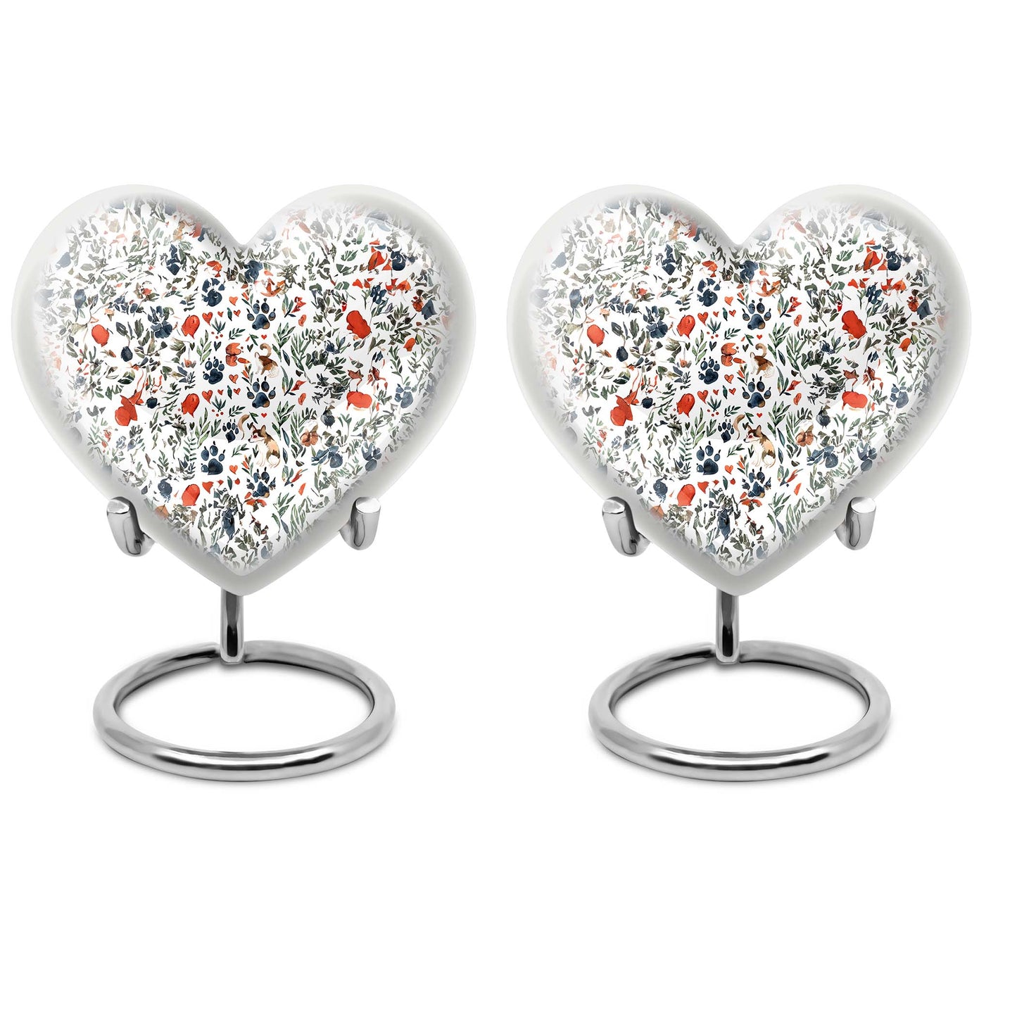 Large 10 Inch PAWS Urn, Heart-shaped memorial urn