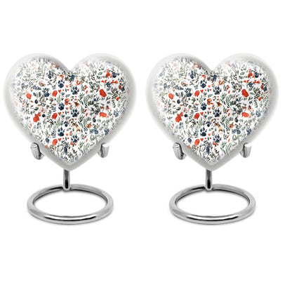 Large 10 Inch PAWS Urn, Heart-shaped memorial urn