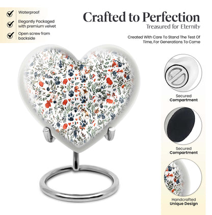 Large 10 Inch PAWS Urn, Heart-shaped memorial urn