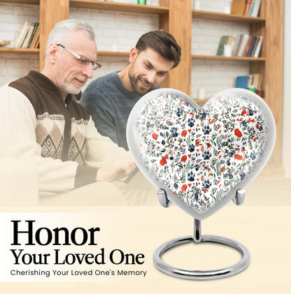 Large 10 Inch PAWS Urn, Heart-shaped memorial urn