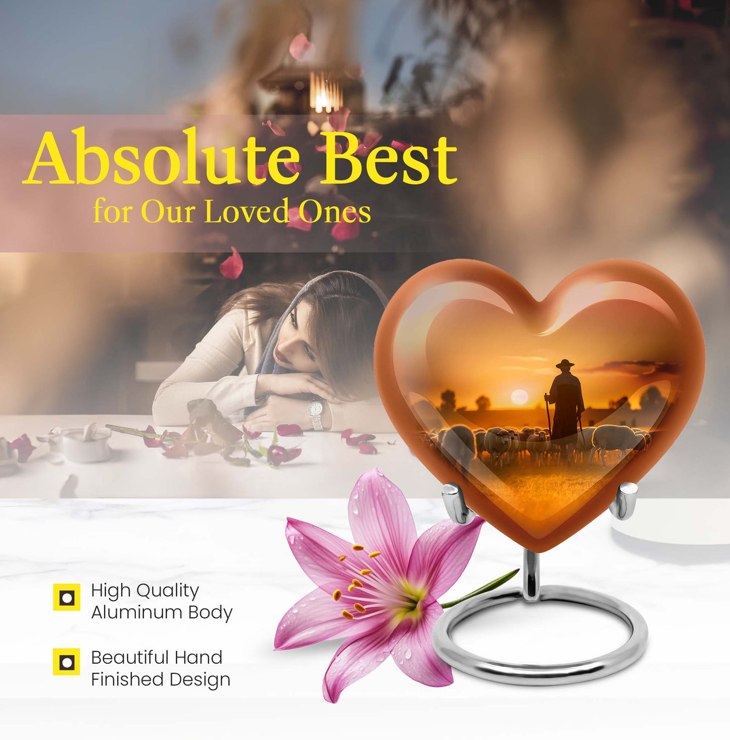 10 inch Heart Urn Shepherd Urn, made 